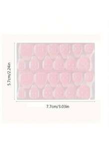 600片/25张 防水粉色透气美甲热熔强力粘胶假指甲贴纸