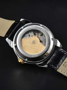 LONGLUX 1 pièce Montre mécanique automatique imperméable pour homme, cadran lumineux, bracelet  d'affaires