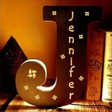 1 Piece, Custom Name Letter Night Light, 11 Inch Creative Luminous A-Z Letter Light, Big Hair Letter Logo LED Sign Number Sign, Suitable For Night Light Home, Bar, Christmas Light, Birthday, Party, Wedding, Decorative Digital Shape Light