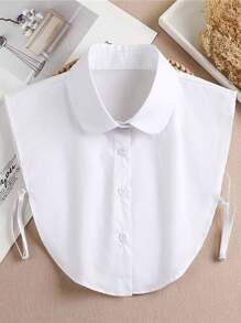 1pc Women's Detachable Solid Color Pointed Collar Sweater Decoration Shirt, Versatile For Daily Wear, All Season For Dress For Christmas Decor - Multicolor - View 18