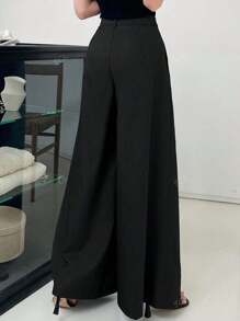 Women's Solid Color Loose Casual Commuter Wide Leg Pants