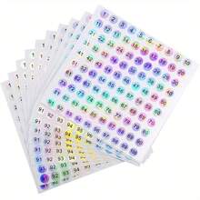 10 Blatt Zahlenaufkleber (Zahlen 1-1000), selbstklebende Laser-Aufkleber, wasserdicht, rund, zum Organisieren von Nagellackflaschen, Nagelmuster-Sticks, Lippenstift-Aufbewahrung
