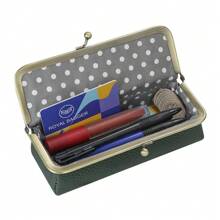Royal Bagger Genuine Leather Fashion Glasses Case - RFID Blocking, Fashion Pencil Bag With Kiss Lock, Coin Purse For Women - 粉色 - 查看 6