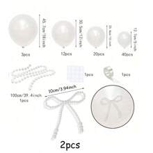 78 Piece White Balloon Arch Kit, Pearl White Balloons With Pearl Bows And Pearl Strings, Perfect For Wedding Decoration, Birthday, Bridal Party, Party