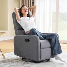 Comfy Swivel Glider Recliner Chair For Adults – Ideal Nursing, Living Room & Bedroom Armchair - 灰色 - 查看 6