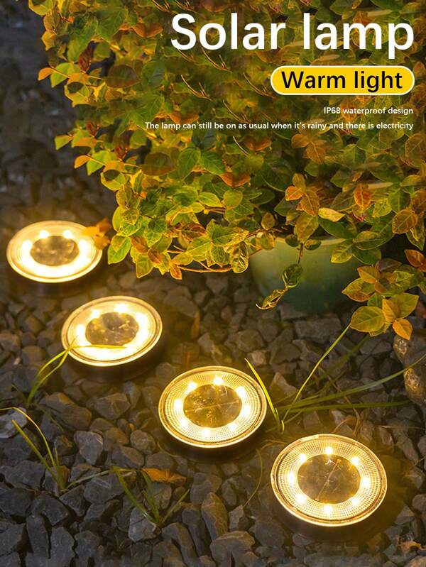 Ground Spot Solar Lights 8LED Underground Light, Outdoor Solar Ground Pathway Light, Solar Lawn In-Ground Light, Decorative Garden, Villa, Yard, Lawn, Roadway Solar Landscape Light ,Outdoor Waterproof Landscape Lights ,For Pathway Yard Walkway Patio Lawn