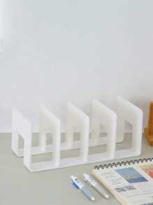 1/4 pièces Étagère à livres acrylique à 4 compartiments, serre-livres multifonctionnels, support pour livres, étagère de rangement de bureau, bibliothèque portable, supports de livres antichoc, étagères à livres, organisateurs de papeterie, compartiments indépendants, grandes ouvertures, convient pour la chambre, le salon, l'école, le dortoir, le bureau, la papeterie, les documents, la cuisine, la salle de bain