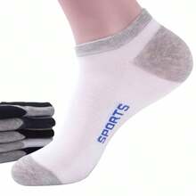 5 双男士网眼船袜，透气吸湿排汗短袜