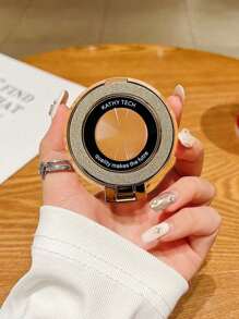 1 pieza Soporte de teléfono inalámbrico de carga magnética plegable y con adhesivo, con diseño minimalista y brillante, compatible con iPhone 11 12 13 14 15 Pro Max, S24 S23 S22 S21 Ultra, iPhone y teléfonos Android, ideal como regalo de cumpleaños para familia y amigos, incluye anillo para los dedos y accesorios para teléfono