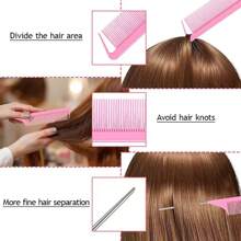 9 Stücke/Set Edelstahl Haarbürsten mit Kamm und feinen Zähnen, geeignet für professionelle Haarsalons