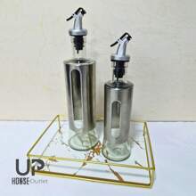 Decorative Rectangular Mirrored Or Marbled Tray In Wood Or Gold Metal For Bathroom - Multicolor - View 3