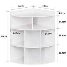 VECELO 4-Tier Corner Cabinet, Wooden Bookcases With 8-Cubby Storage Organizer For Small Space - White - View 3