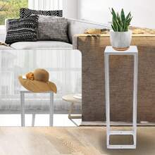 Miumaeov Modern Silver  Flower Stand - Multi-Tier Rectangular Plant Display Shelf For Weddings/Home Decor - 5kg Capacity - Free Standing (26x26x100cm) - 1 - View 8