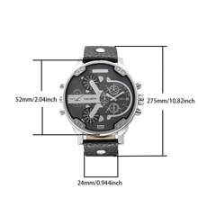 1 chiếc đồng hồ nam CAGARNY mặt lớn 6820, hiển thị hai múi giờ, dây da giả, máy quartz, có chức năng hiển thị ngày, đồng hồ đeo tay nam hợp kim thời trang, kiểu dáng thường ngày. - Một cỡ - Xem 9