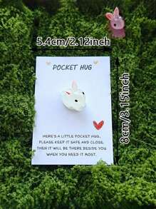 Set de 5 abrazos brillantes en la oscuridad de conejitos de Pascua - Tarjeta inspiradora divertida, Charm de resina de conejito como decoración emotiva para cumpleaños, bodas, fiestas, Pascua, Día de San Valentín, Día de la Madre, Día del Padre