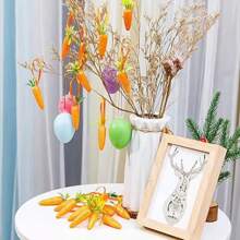 Easter Eggs Decoration, Easter Bunny Decor, Farm Easter Decorations, Shiny Rural Carrots & Eggs Ornaments