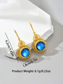 1 Pair Fashionable Creative Glamorous Sparkling Unique Design Bohemian Style Earrings, Suitable For Women's Everyday Wear