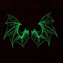 1 Pair Glow In The Dark Devil Wings Embroidery Patch, Bat Wings Embroidered Iron-On Patch - Color Mixing - View 2