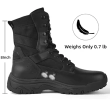 FREE SOLDIER Women's Lightweight Work Boots, 8 Inch Desert Boots For Hiking And Outdoor Activities - Black - View 6