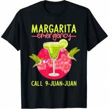 Margarita Emergency Shirt Mexican Fiesta Funny Cinco De Mayo T-Shirt,Oversized Short Sleeve Classic Heavy Cotton T Shirt Printed Graphic Tee Women's Casual Short-Sleeved Top