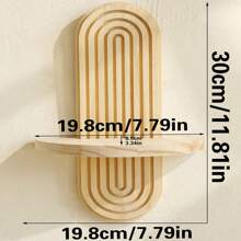 1pc Simia Wall Mounted Bookshelf/Wall Storage Rack/Boho Style Display Rack/Pine Hanging Rack Room Decors Garden Decor Wedding Decor Home Decors