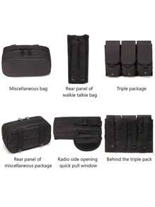 Multi-Accessories Bag + 3-In-1 Equipment Bag Hunting Vest, Gift US Flag, Made Of Waterproof, Abrasion-Resistant, Tear-Resistant Material, Training Vest Suitable For Hunting, Training, Outdoor Survival And Various Outdoor Scenarios