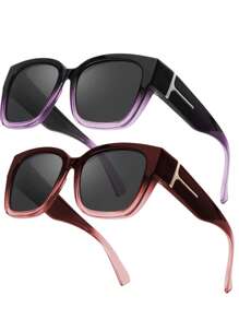 Kính râm phân cực kẹp cho nữ, kính râm cỡ lớn thiết kế thời trang với khả năng chống tia UV400, kính râm phong cách Bohemian, kính râm đi biển, phụ kiện đi biển cho nữ, kính râm thời trang, thanh lịch và đa năng, phù hợp cho các chuyến đi chơi gia đình, du lịch, kỳ nghỉ hè ở bãi biển, các hoạt động ngoài trời. - Nhiều màu - Xem 18