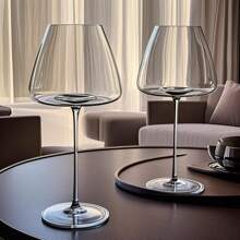 透明无铅水晶红酒杯套装，红酒杯，白葡萄酒杯，适合婚礼、生日和周年纪念日。8盎司/20盎司/24盎司，送给父亲的礼物 - 透明 - 查看 2