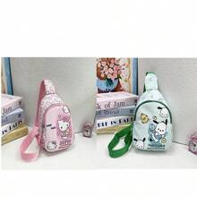 Sanrio 1pc Hello Kitty Cartoon Cute Chest Bag, A Lightweight And Stylish Travel Crossbody Backpack For Boys And Girls, Suitable For Shoulder/Crossbody/Chest Back Use, Suitable For Daily Travel And Storage,Boho Vibes