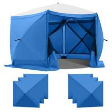 COBIZI 12x12ft Pop Up Gazebo Screen Tent Screen House Canopy Pavilion For Camping Outdoor Screened Gazebo With Sidewalls Portable Hub Tent With Carrying Bag And Ground Stakes