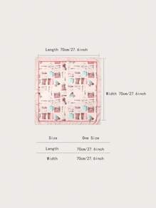 1pc Simple Floral Printed 70cm Square Scarf, New Arrival Spring Women Bandana Versatile Waist Belt Bag Accessory Head Wrap Headband Fashion Neckerchief