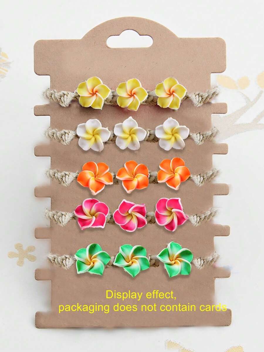 1pc Adjustable Bohemian Daisy Flower Braided Bracelet, Suitable For Ladies Daily/Travel Wear - Polymer Clay - View 1