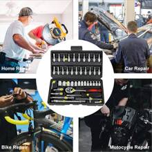 46PCS Socket Wrench Set | Premium CR-V Steel | 72-Tooth Quick Ratchet | Multi-Purpose Mechanic Tool Kit For Car Repair & Household | Portable Storage Case Included For Car Maintenance & Home DIY - View 4