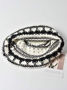 Japanese Style Foldable Breathable Bucket Hat, Handmade Patchwork Design, Summer, Versatile, Round Top, Hollow-Out Decor, Polyester Material - A - View 3