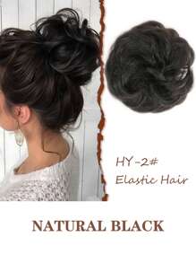 凌乱波浪发髻假发，合成发髻马尾辫接发黑色棕色金色红色发髻发片，适合女士弹性发髻 - 彩色 - 查看 10