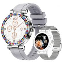 EIGIIS Montre connectée pour femmes Écran HD 1,27" Tracker de fitness Fonction d'appel entrant/sortant Étanche Tracker d'activité avec suivi du sommeil Podomètre Smartwatch de sport compatible Android iOS