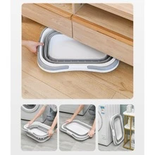 折叠脏衣篮家用壁挂式洗衣篮浴室脏衣篮塑料洗衣蓝节省空间可折叠洗衣篮 - 便携式塑料收纳盒带手柄适用于浴室和洗衣房整理（底部镂空）