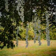 12pcs Artificial Wisteria Flowers 3.6 Feet Artificial Fake Wisteria Vine Hanging Garland Silk Flowers String Garland Artificial Wisteria Vines Rattan Silk Flower String Wedding Party Wall Decorations