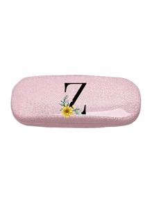 1pc Y2k Style Glitter Star Glasses Case With Daisy Flower Black Letter A-Z Pattern, Novel, Stylish And Simple Design, Convenient And Portable, With Waterproof And Dustproof Function (Small Size, Made Of Plastic Material). Initial Glasses Case