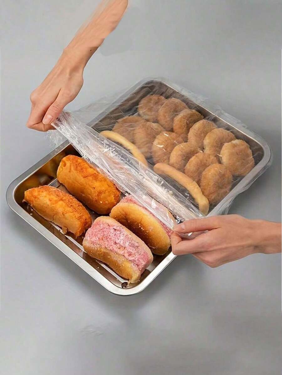 10/50/100 Pcs Large Size Transparent Food Cover Dome: Suitable For A+B Size Trays Less Than 70 Cm/27.6 Inch, Kitchen Storage, Bread Freshness, Food Storage, Kitchen Organizers, Kitchen Accessories, Tools