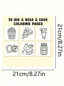 ¡El regalo perfecto para las vacaciones! Libro para colorear de comida de dibujos animados para adultos y adolescentes, un excelente rompecabeza para momentos de relajación, comida súper linda (espacio cómodo para colorear), gran regalo para amigos, parejas y familiares, Día de la Madre, regalo para mamá, vuelta al colegio, útiles escolares