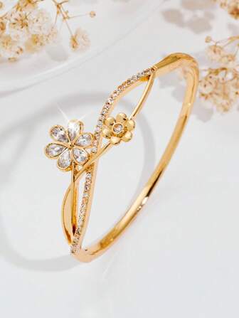 1 件奢华、优雅、精致、多功能花卉手镯，情人节、母亲节、生日、妈妈、母亲、母亲节、礼物