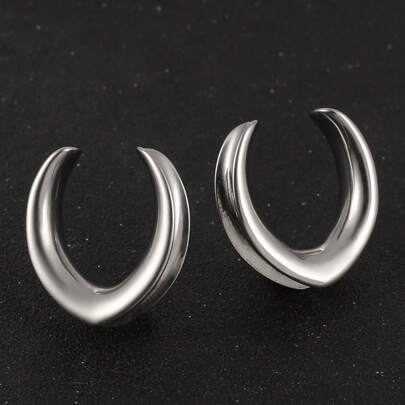 2PCS New Fashion Saddle Ear Tunnels Plugs Gauges Expander Stretchers 316 Stainless Steel Body Piercing Jewelry Women