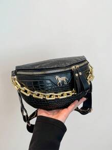 New Fashion Crocodile Pattern Shoulder & Hand Bag - Multicolor - View 3