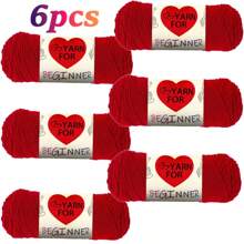 6 novelos de 300g de fio acrílico de 8 fios, adequados para projetos de crochê DIY, como cachecóis, chapéus, bonecas, sapatos e outros artesanatos, bons para iniciantes