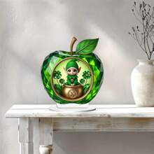 2D Flat Acrylic St Patricks Day Desktop Ornament Leprechaun Lucky Shamrock Spring Decorations For Irish Party Table Bookshelf Home Party