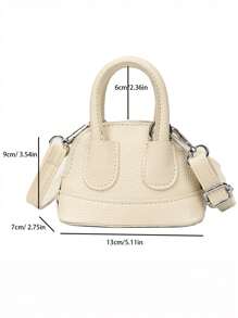 1pc Cute Girl Niche High-End Girl Bag New Candy Color Mini Cute Shell Bag Can Be Cross-Body Handbag Small Bag Litchi Pattern Pu Material Fashionable Girl Bag Is Very Suitable For Taking Out To Play And Can Also Be Given As A Gift To Friends