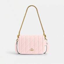 Coach 22 Logo Snap Closure Leather Top Handle Crossbody Shoulder Bag Small - Pink - View 1