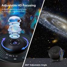 1 个星系投影仪灯带 12 个高清星光灯、卧室星空照明、星系投影仪、天文天文馆、极光投影仪、游戏室夜灯投影仪、家庭影院、天花板、房间装饰、节日礼物 - 銀河投影燈 - 查看 9