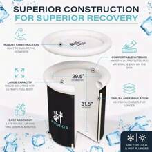 Hydros Portable Ice Bath Tub Insulated 3 Layers 320L Capacity 29.5" Diameter New